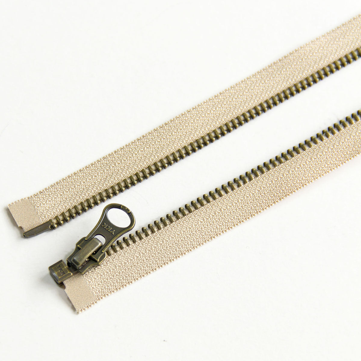 YKK #5 Open-End Metal Zipper with Bronze Teeth Separating