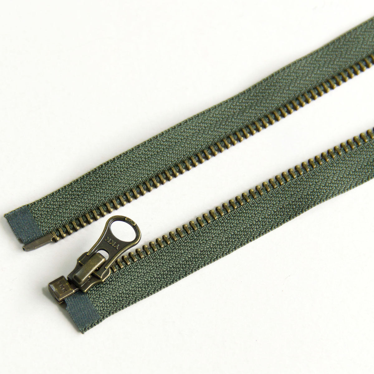 YKK #5 Open-End Metal Zipper with Bronze Teeth Separating