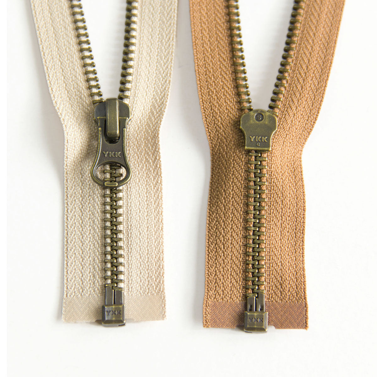 YKK #5 Open-End Metal Zipper with Bronze Teeth Separating