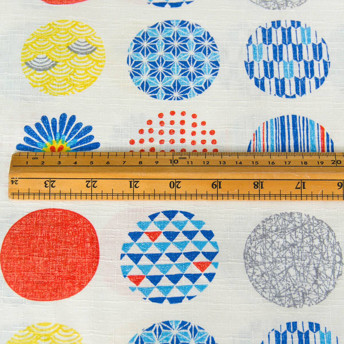 Japanese Style Geometric Pattern Dobby Cotton Fabric White by the Yard