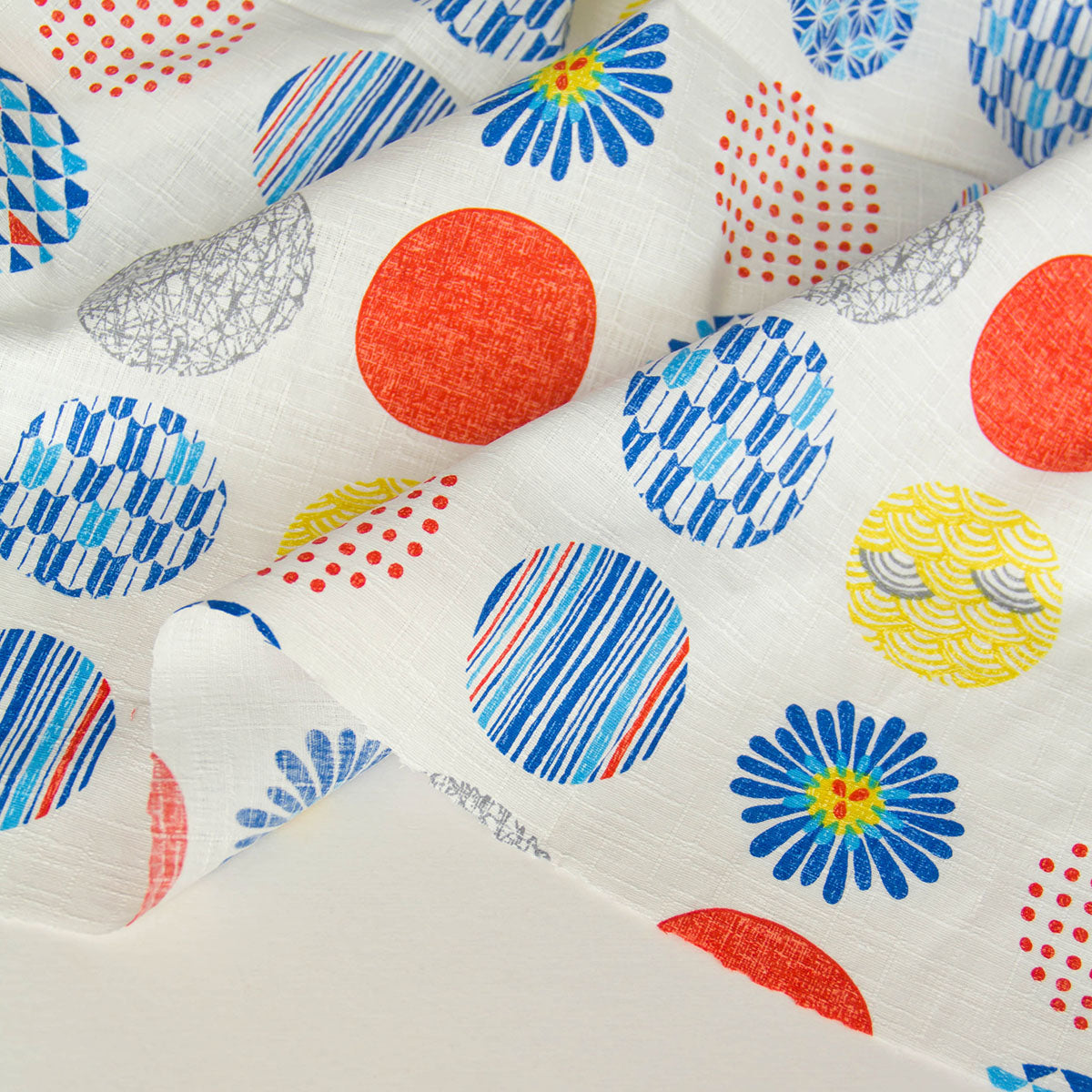 Japanese Style Geometric Pattern Dobby Cotton Fabric White by the Yard