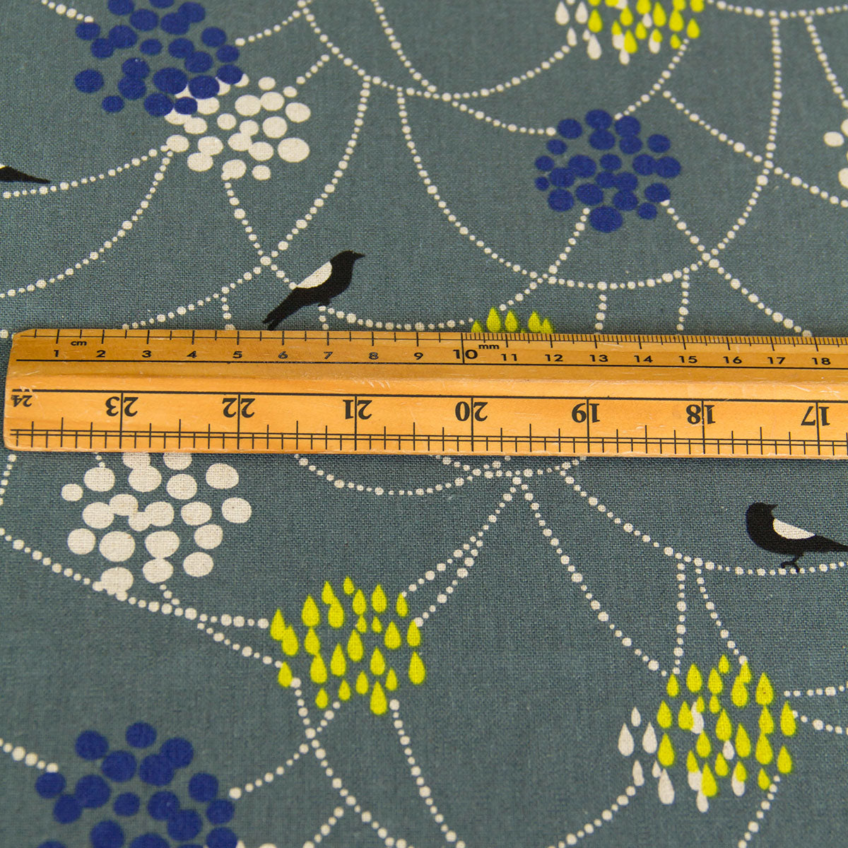 Cotton Linen Canvas Fabric Echino By Etsuko furuya Bird to hang Gray by the Yard