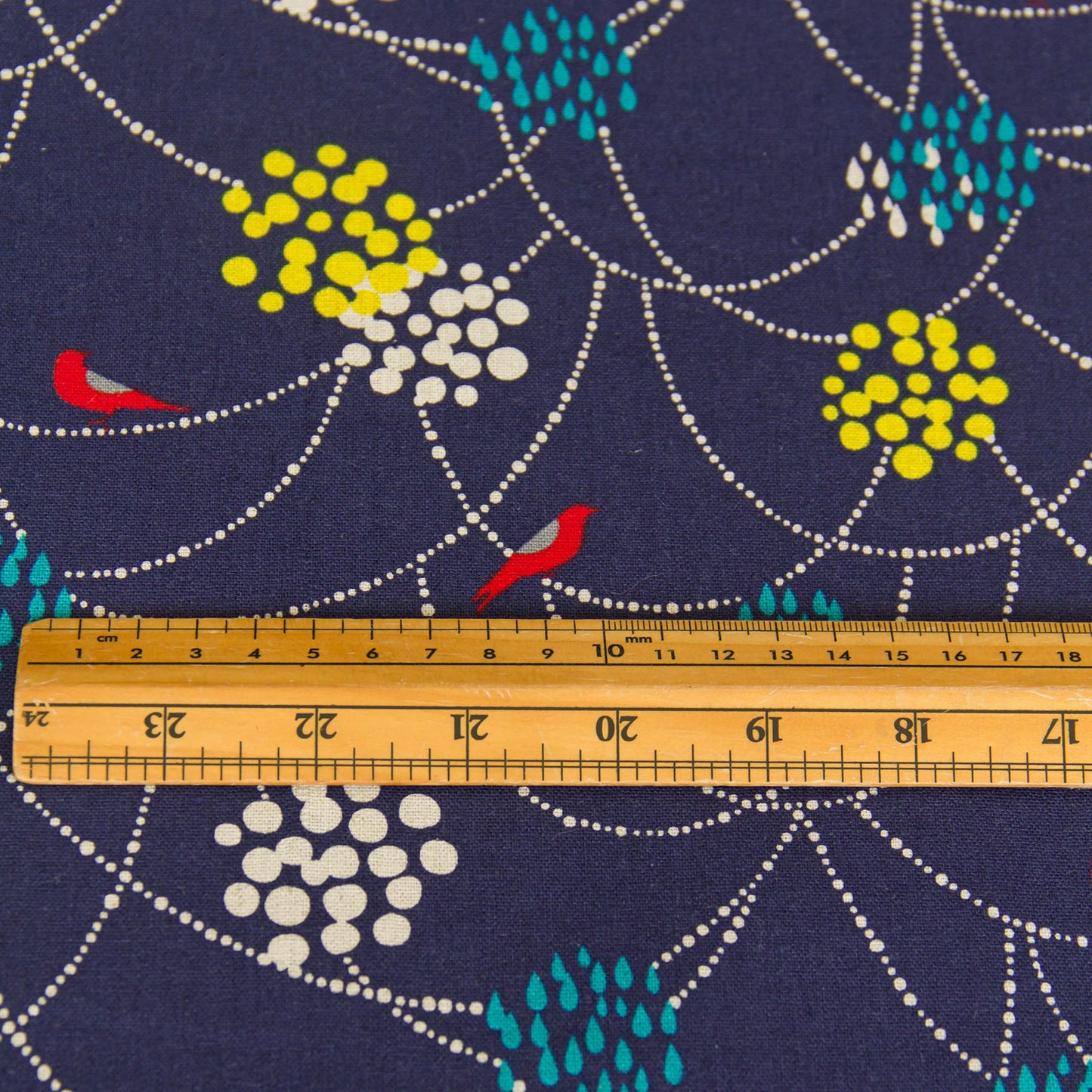 Cotton Linen Canvas Fabric Echino By Etsuko furuya Bird to hang Navy by the Yard