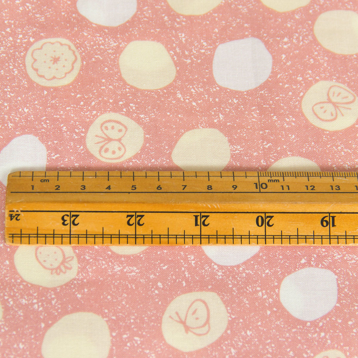 Polka Dot Cotton Fabric Butterfly Print Pastel Pink by the Yard