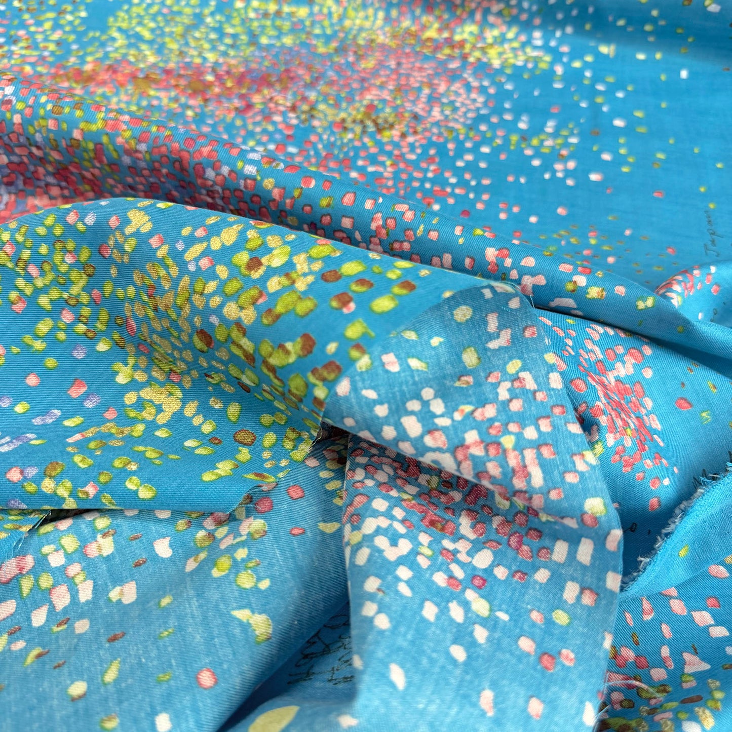 Nani Iro Cotton Silk Fabric Water Fall Blue by the Yard