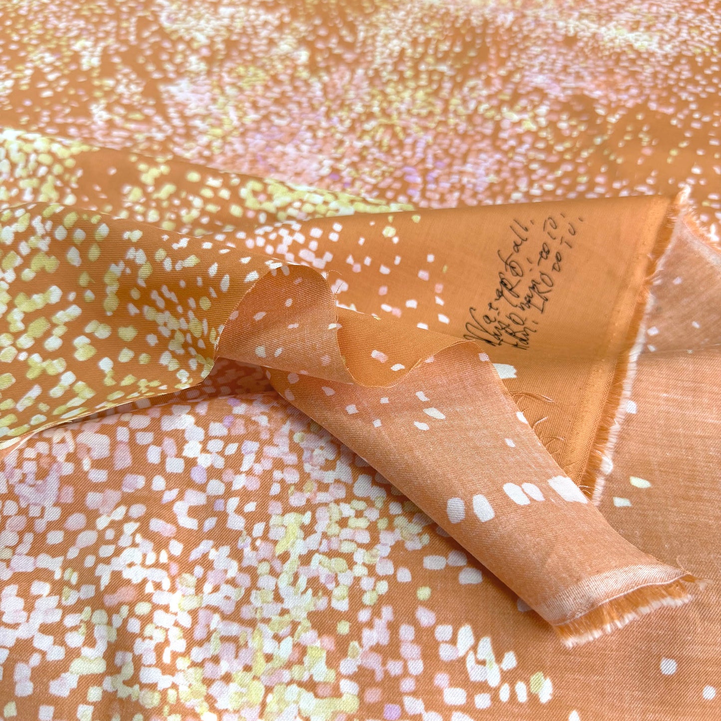 Nani Iro Silk Fabric Water Fall Orange by the Yard