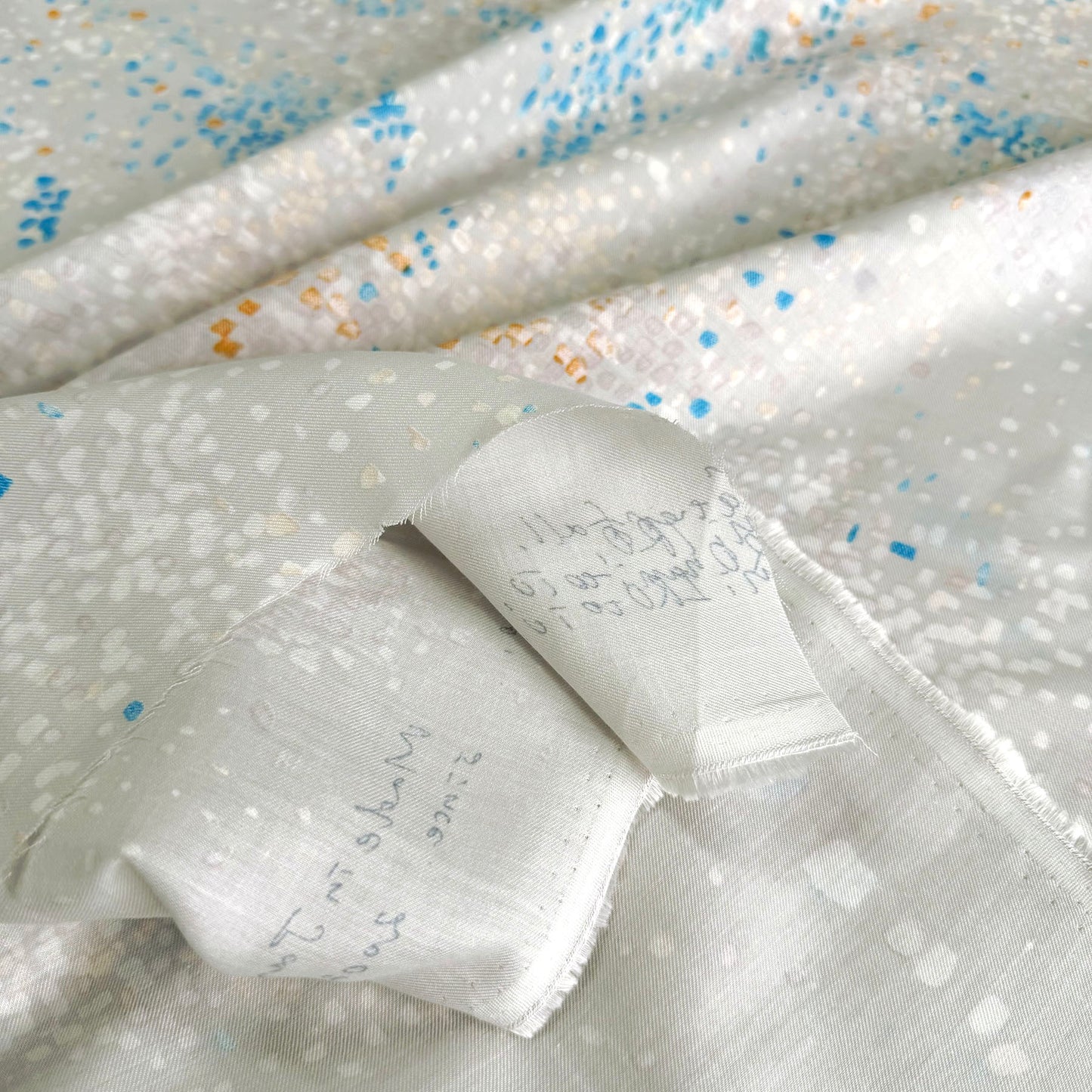 Nani Iro Cotton Silk Fabric Water Fall Light Gray by the Yard
