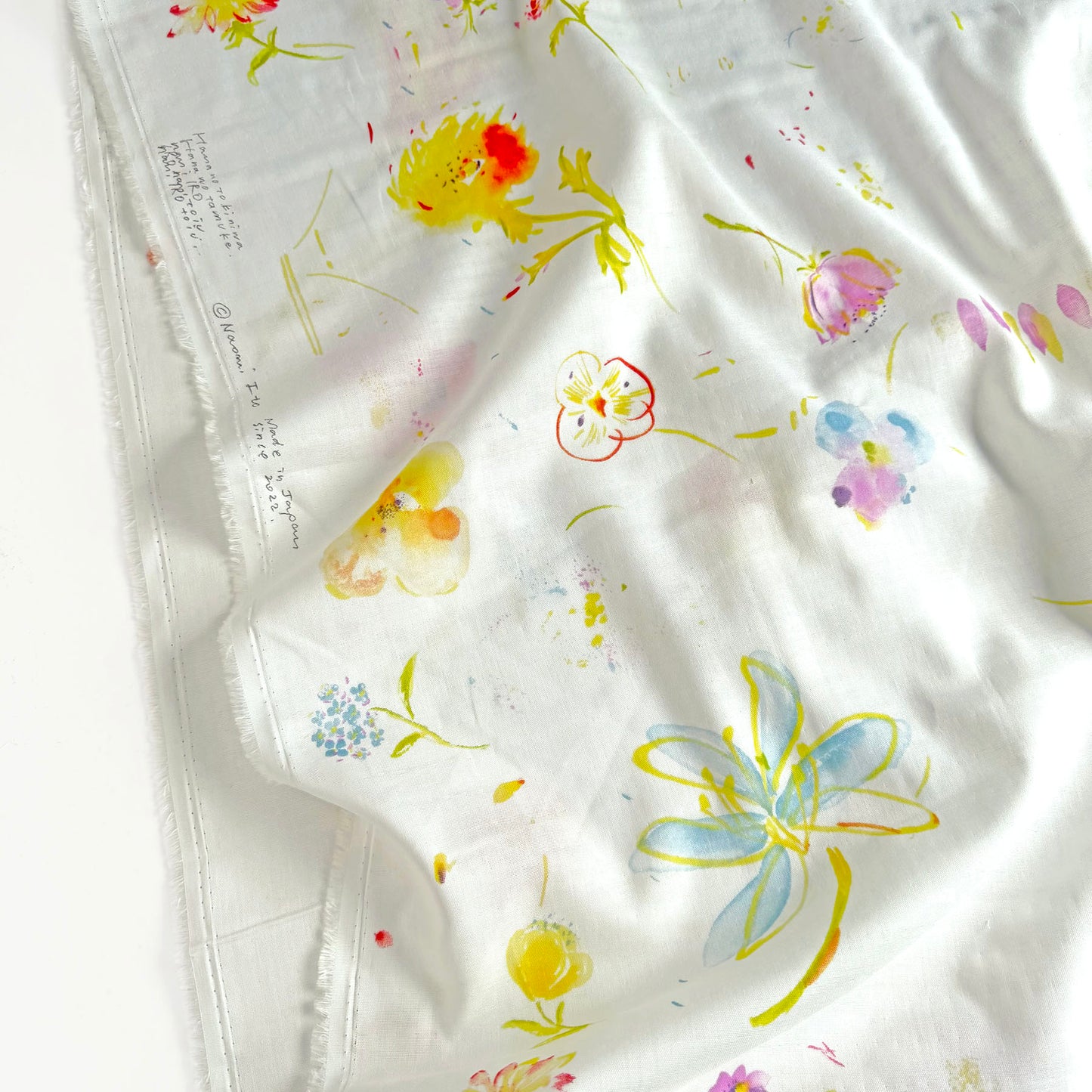Nani Iro Double Gauze Cotton Fabric Haha White by the Yard