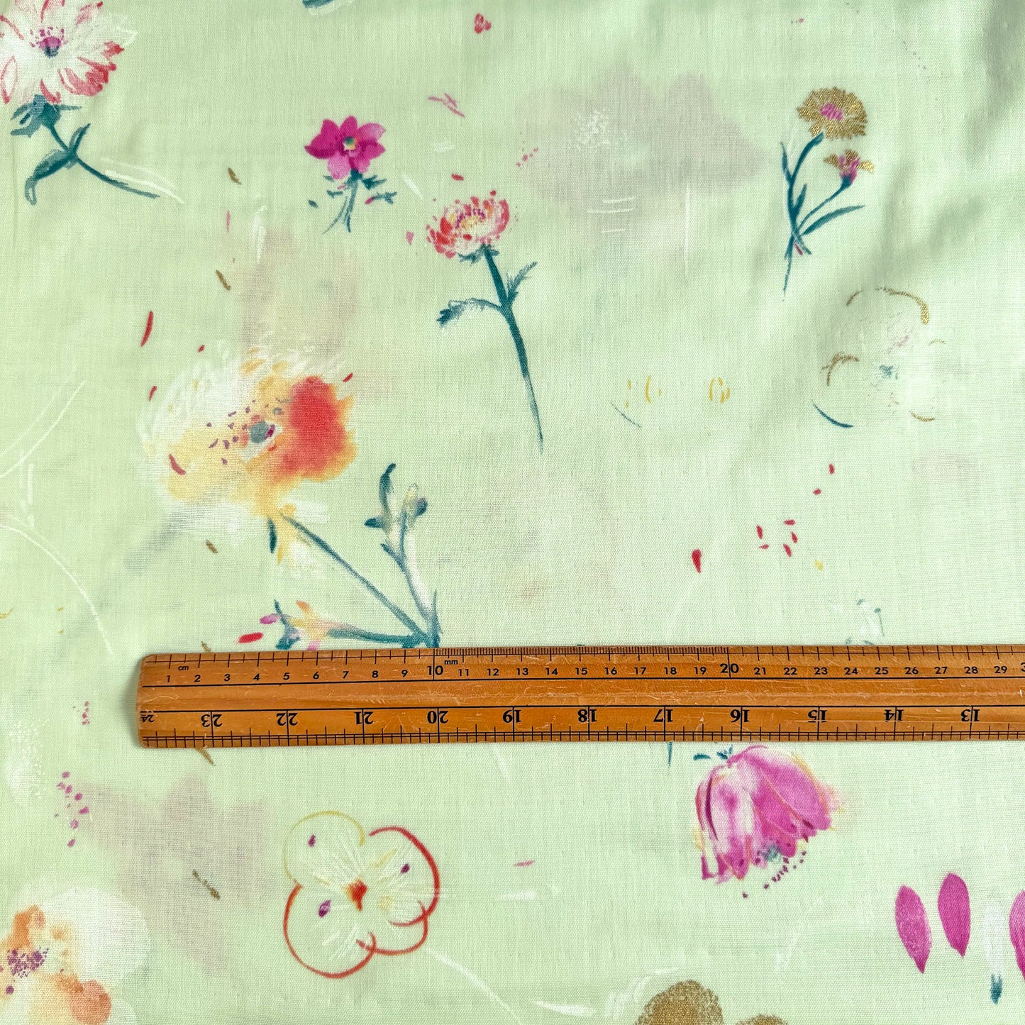 Nani Iro Double Gauze Cotton Fabric Haha Light Green by the Yard