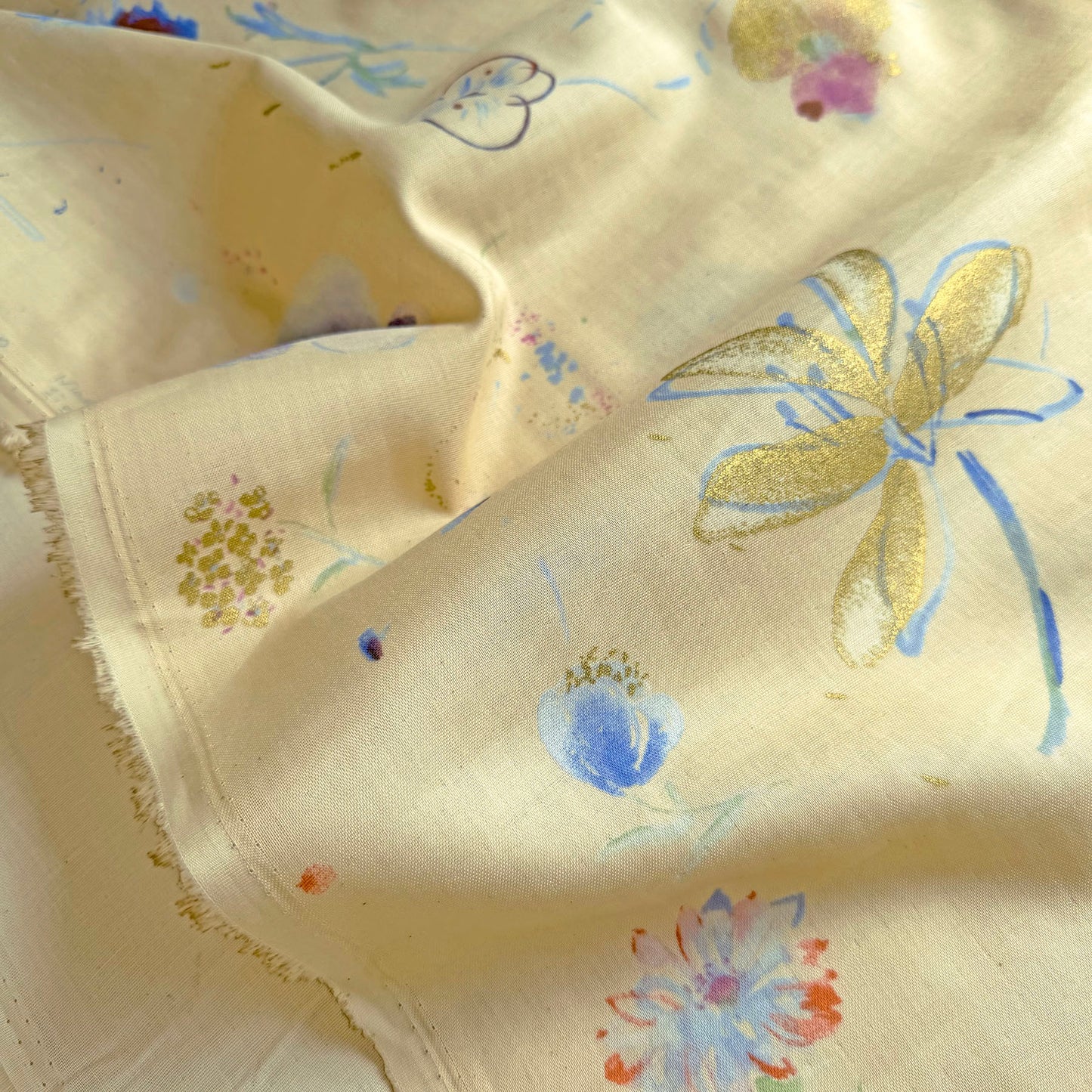 Nani Iro Double Gauze Cotton Fabric Haha Beige by the Yard
