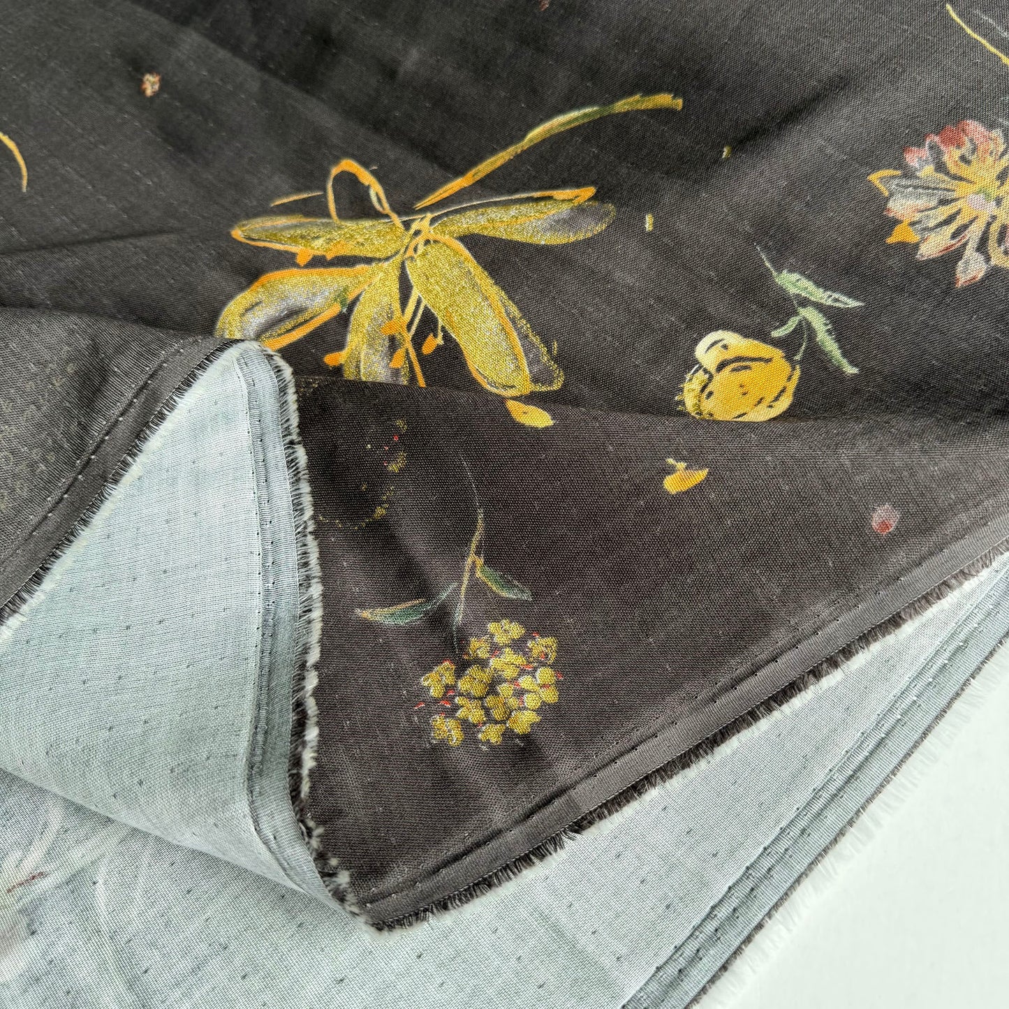 Nani Iro Double Gauze Cotton Fabric Haha Carbon by the Yard
