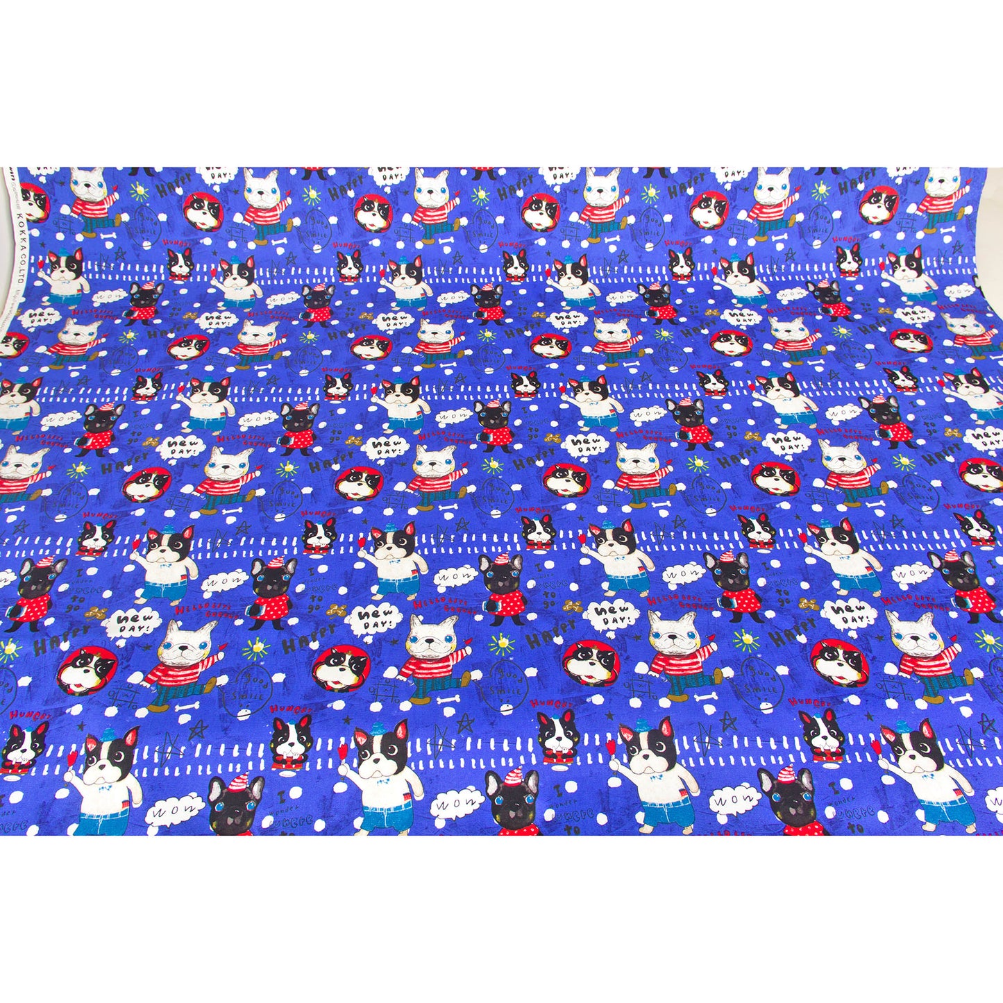 Oxford Cotton Fabric Bulldog Blue by the Yard