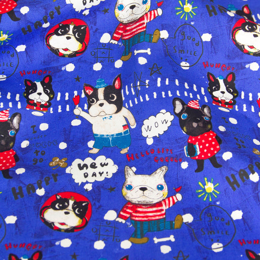 Oxford Cotton Fabric Bulldog Blue by the Yard