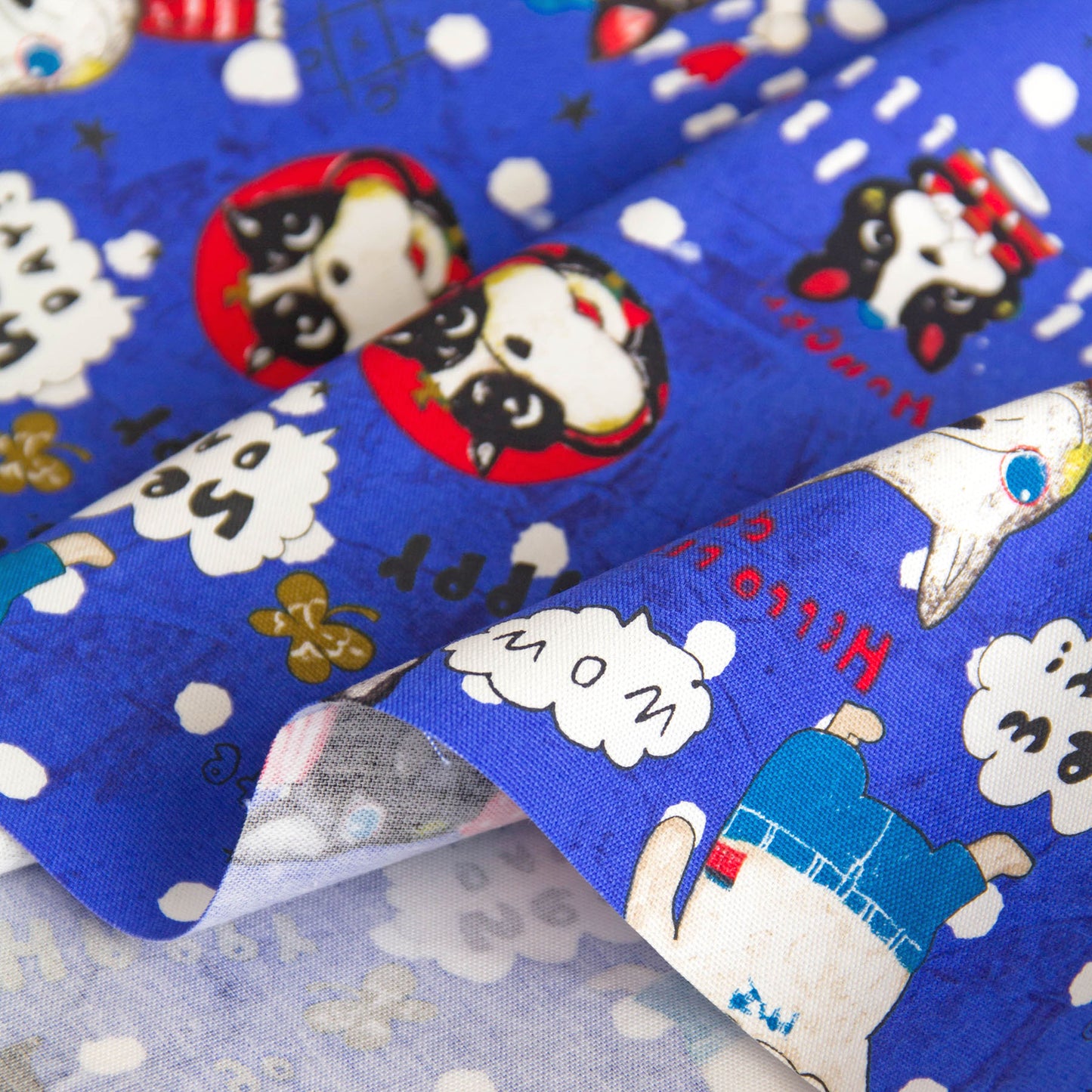 Oxford Cotton Fabric Bulldog Blue by the Yard