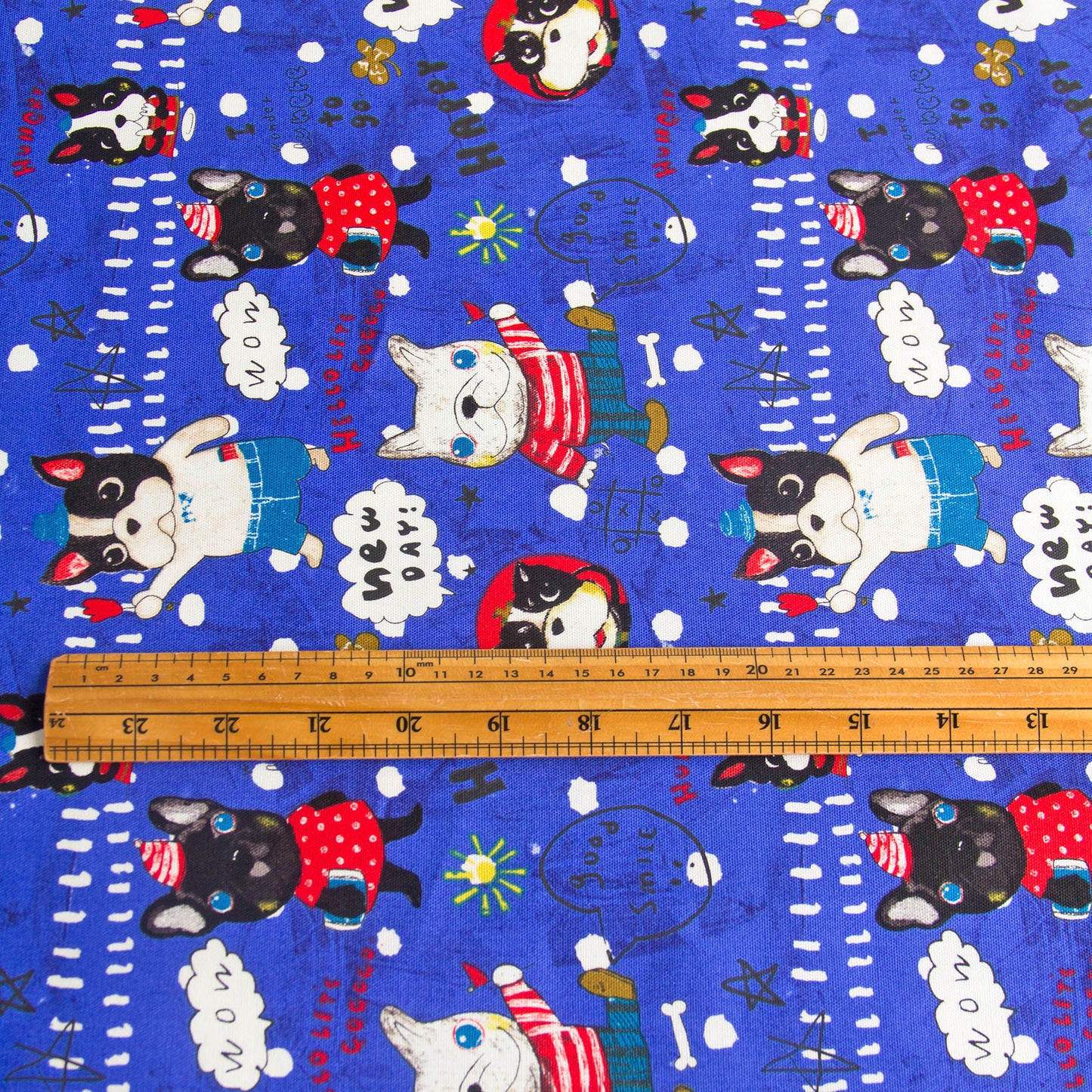 Oxford Cotton Fabric Bulldog Blue by the Yard