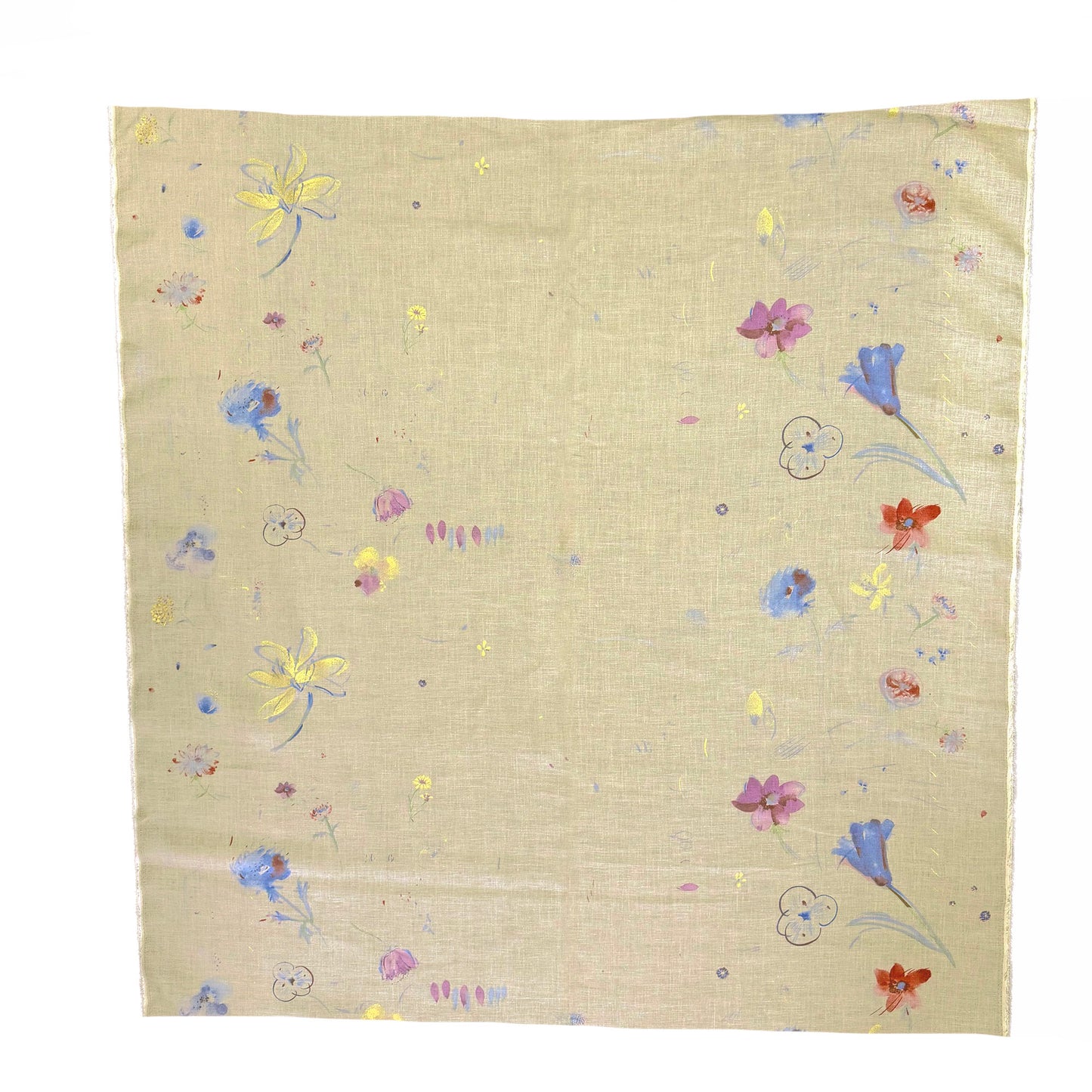 Nani IRO Japanese Linen Fabric Hana Natural Brown by the Yard