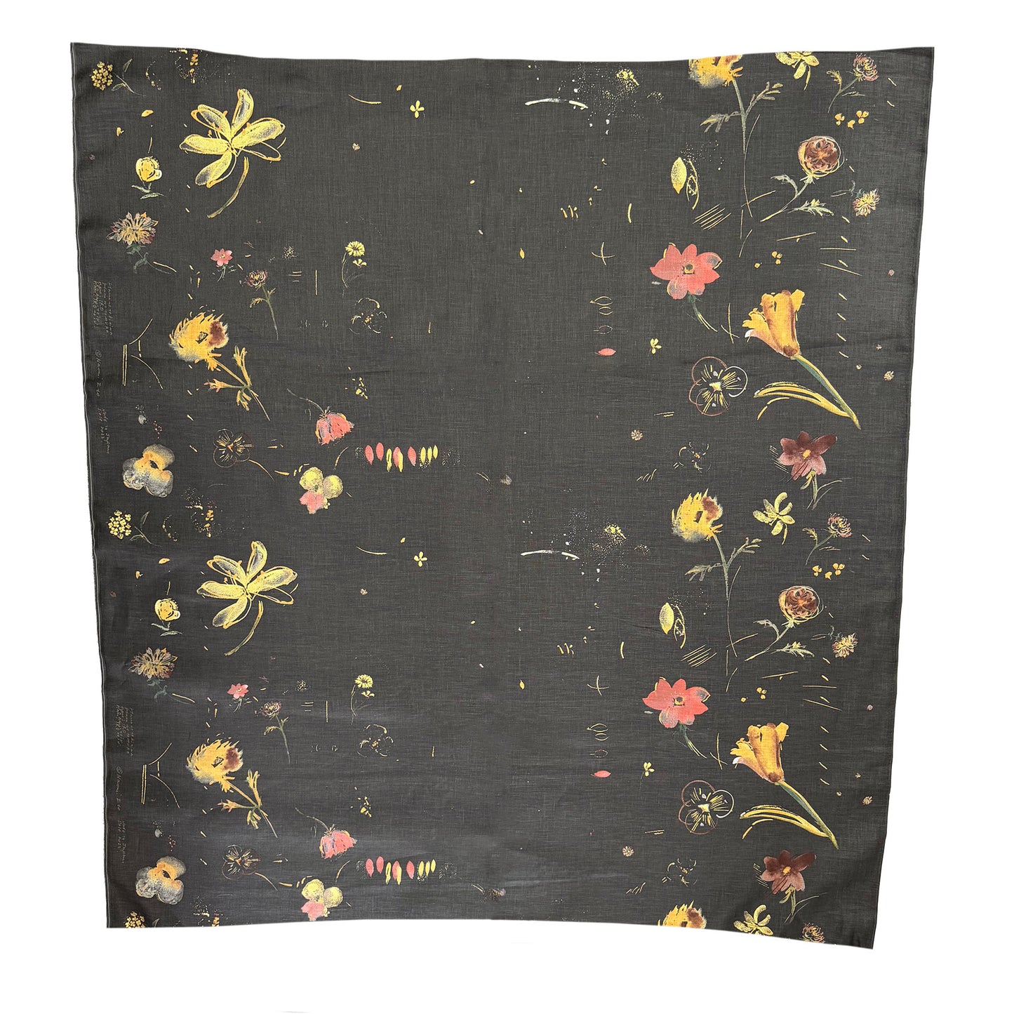 Nani IRO Japanese Linen Fabric Hana Carbon Black by the Yard