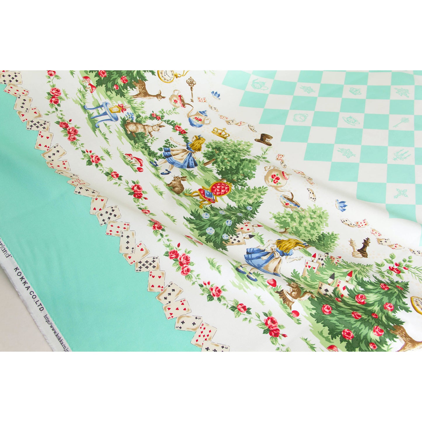 Tissu léger en coton lawn, motif Kokka Flower, noir, vendu au mètre