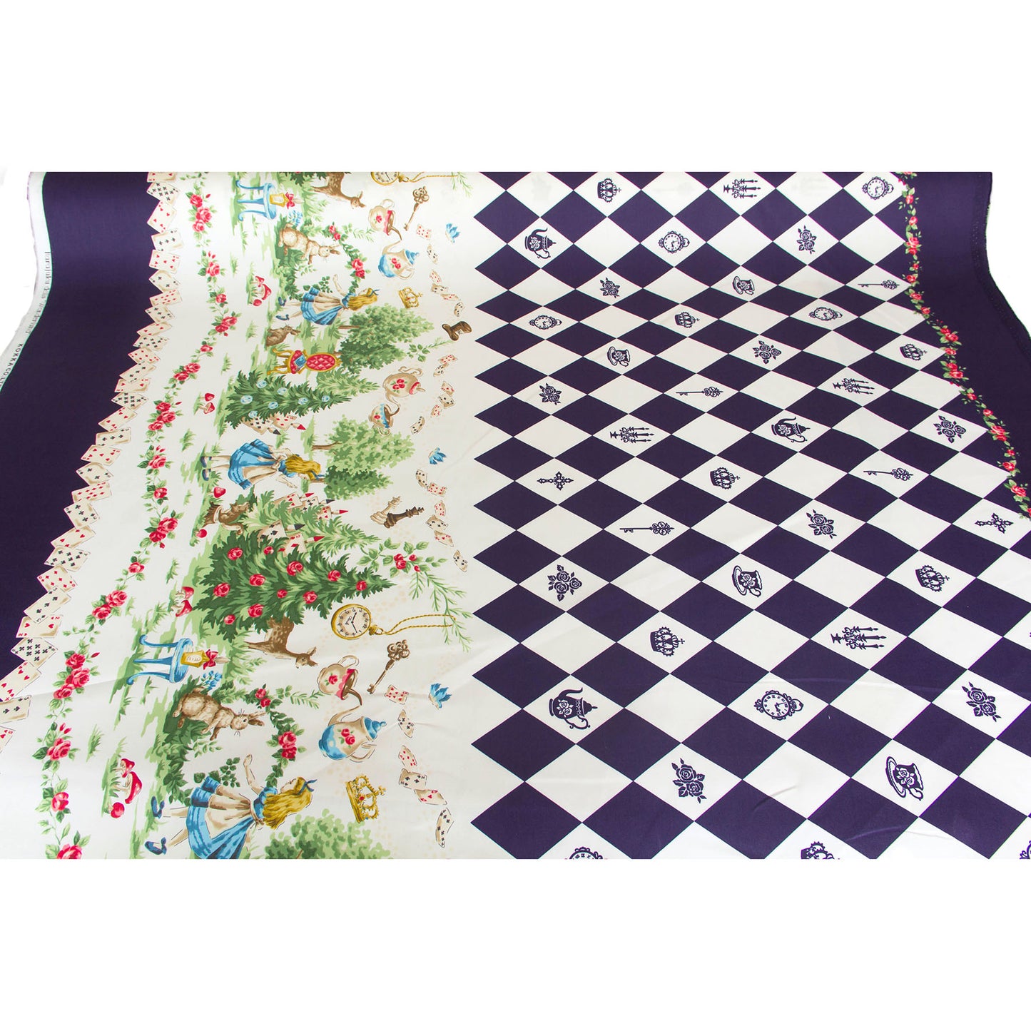 Tissu léger en coton lawn, motif Kokka Flower, noir, vendu au mètre