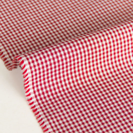 Cotton Fabric Classic Gingham Check Fabric Red by the Yard