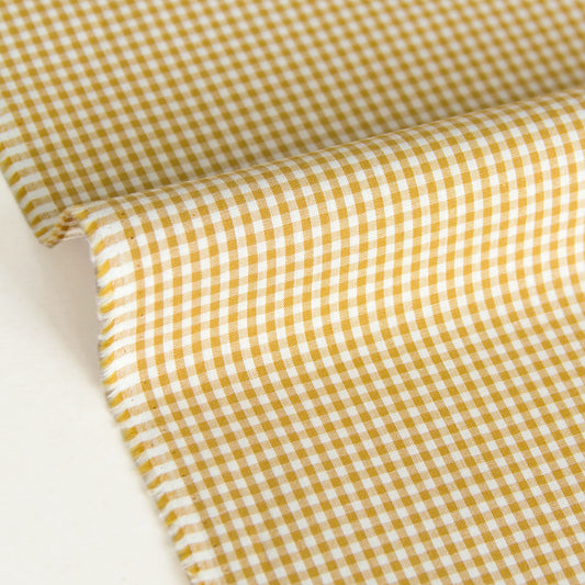 Cotton Fabric Classic Gingham Check Fabric Mustard by the Yard