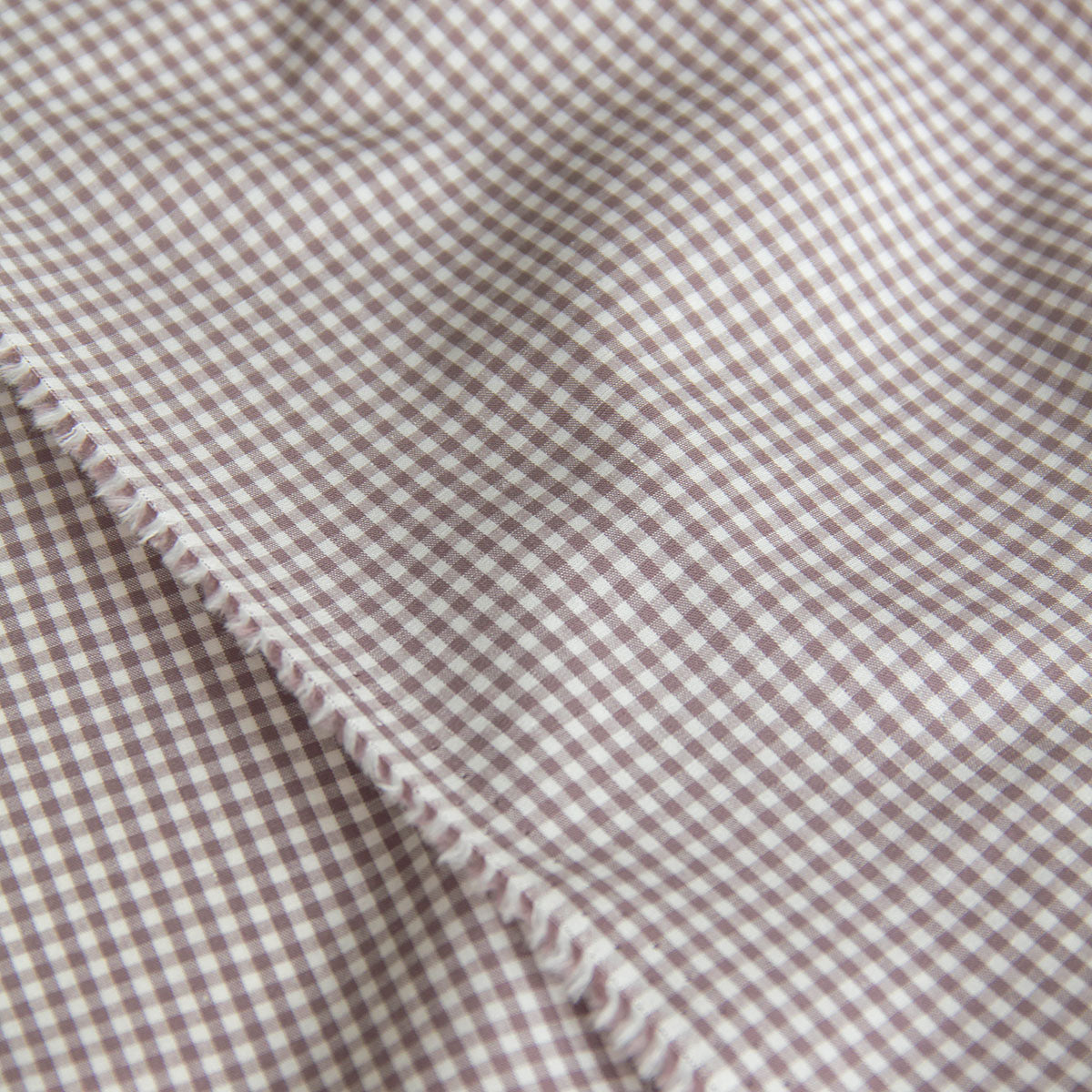 Cotton Fabric Classic Gingham Check Fabric Light Taupe by the Yard