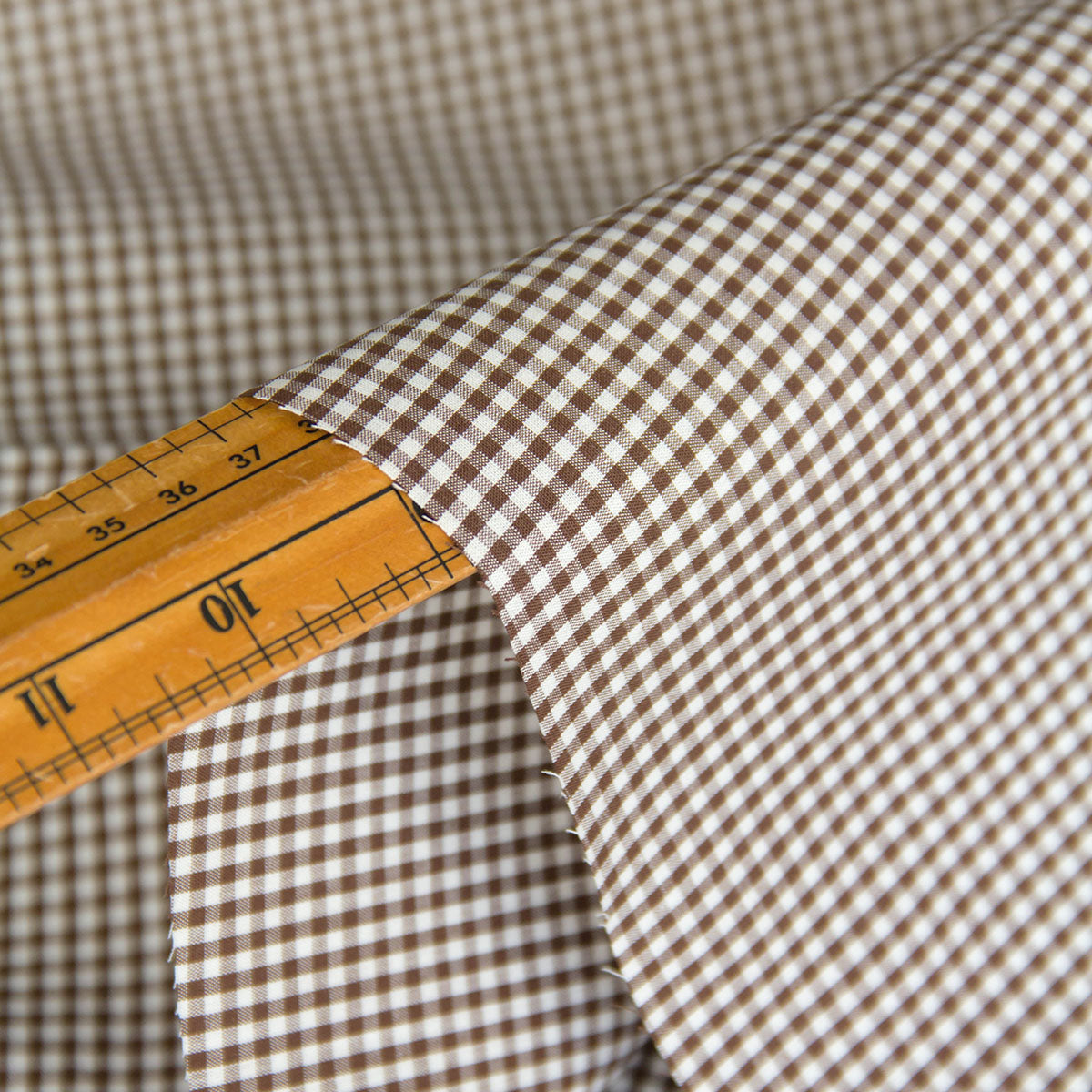 Cotton Fabric Classic Gingham Check Fabric Brown by the Yard