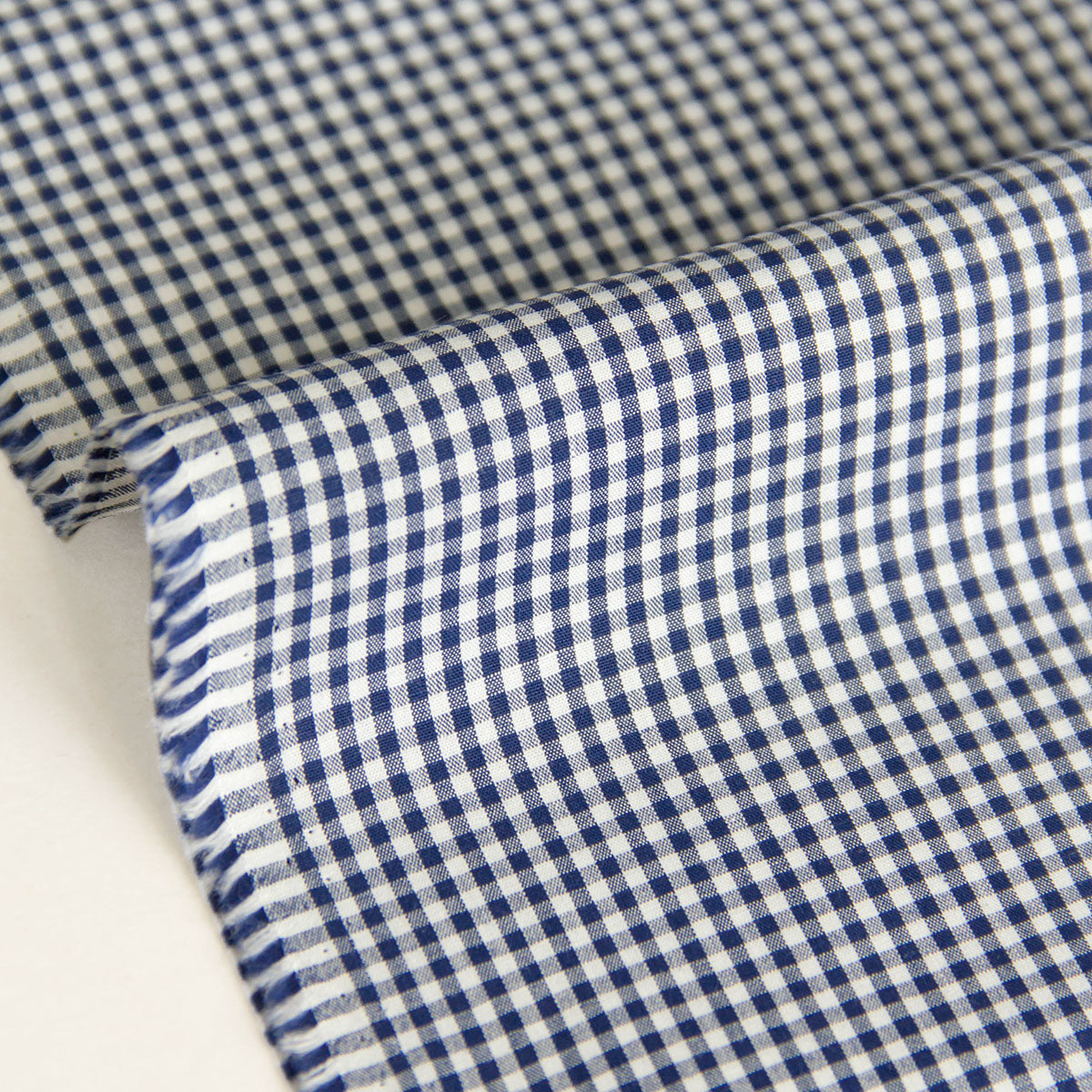 Cotton Fabric Classic Gingham Check Fabric Navy by the Yard
