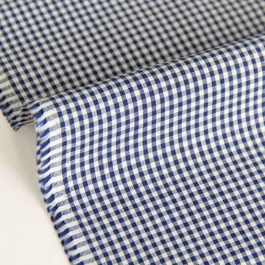 Cotton Fabric Classic Gingham Check Fabric Navy by the Yard