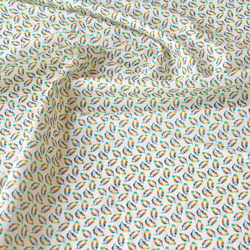 Tissu léger en coton lawn, motif Kokka Flower, noir, vendu au mètre