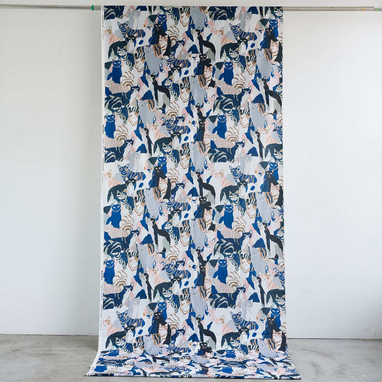 Japanese NekoNoe Cotton Fabric Cats Pattern  by the Yard