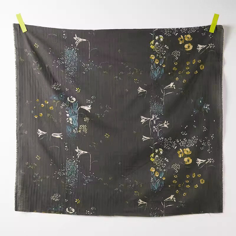 Nani Iro Double Gauze Cotton Fabric Peace Carbon Black by the Yard